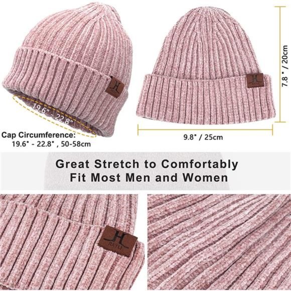 Womens Winter Knit Warm Hat Beanie+Long Scarf+Touch Screen Gloves Set - Picture 6 of 6